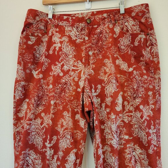 Vintage Lauren Ralph Pants Lauren Paisley Cropped Women's 18WX 25"Straight Leg - Picture 3 of 12